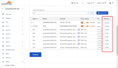 cloudflare add site dns import