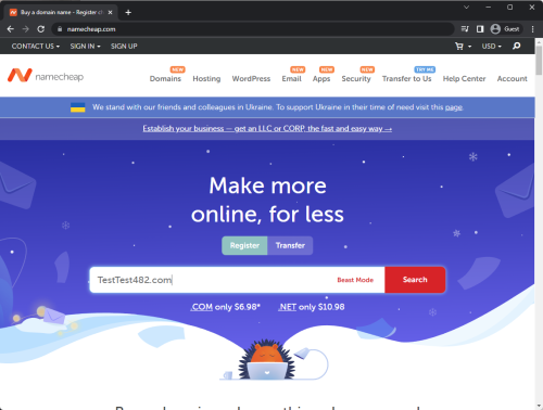 namecheap homepage