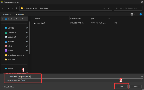 puttygen save openssh key